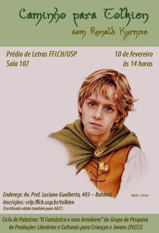 Cartaz de divulgação do evento, com informações presentes na descrição e uma ilustração que remete ao universo de Tolkien