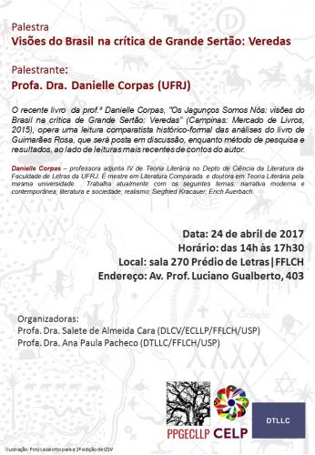 Banner de divulgação do evento, com informações presentes na descrição. O banner é branco com informações escritas em preto.