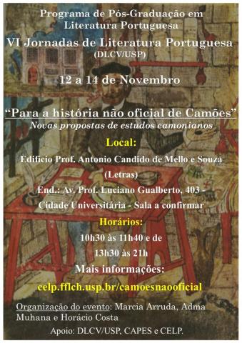 cartaz de divulgação da VI JORNADA de Literatura Portuguesa com informações do evento presentes na descrição