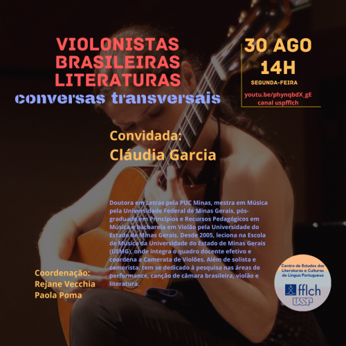 Banner do evento conversa com Cláudia Garcia